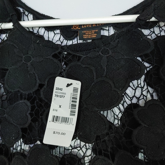 Love & Legend Black Floral Lace Shell Tank - Picture 3 of 5
